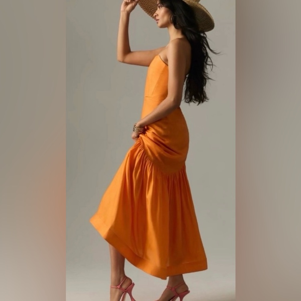 Anthropologie “Let Me Be” Strapless Asymmetrical Dress size Medium - Picture 3 of 16